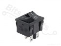 Rocker switch snap-in on/off double SPST black